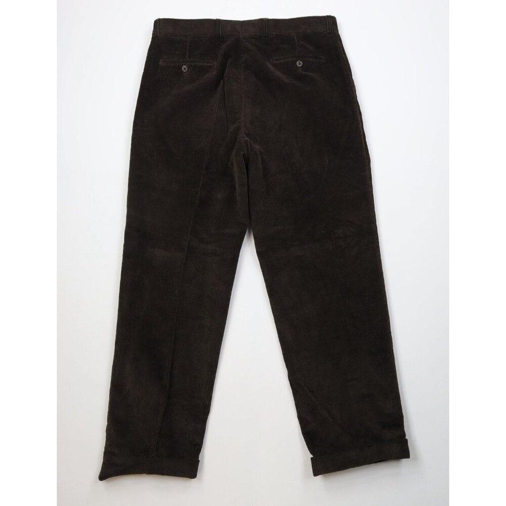 Vtg 90s Streetwear Mens 36x30 Faded Heavy Wide Leg Corduroy Chino Pants Brown - Picture 11 of 14